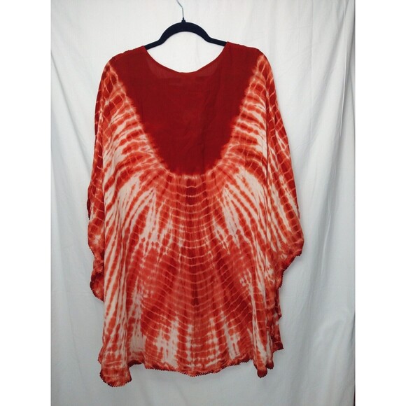 NWT Rainbow Rusty Orange Boho Embroidery Beach Swim Coverup Kimono One Size - Picture 12 of 14